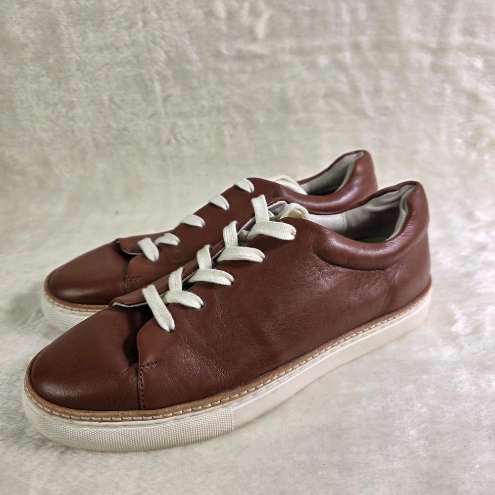 Johnston & Murphy Sneaker Brown Leather Lace Up Shoes Women 8.5 Excellent